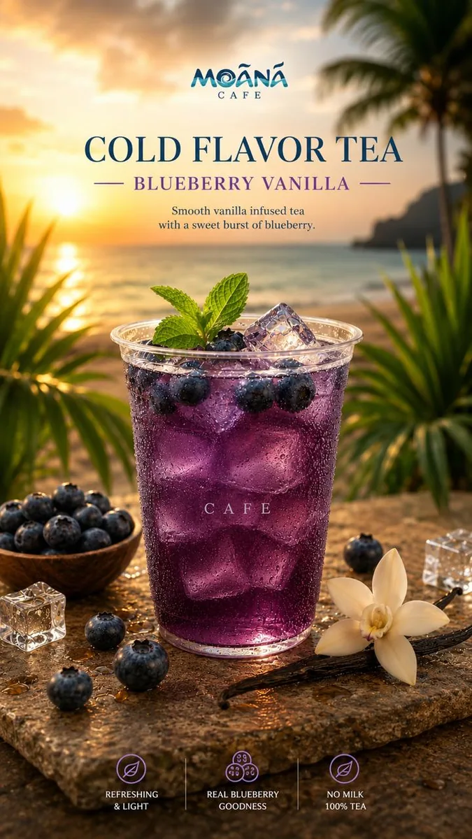 Blueberry Vanilla Cold Tea at Moānā Café