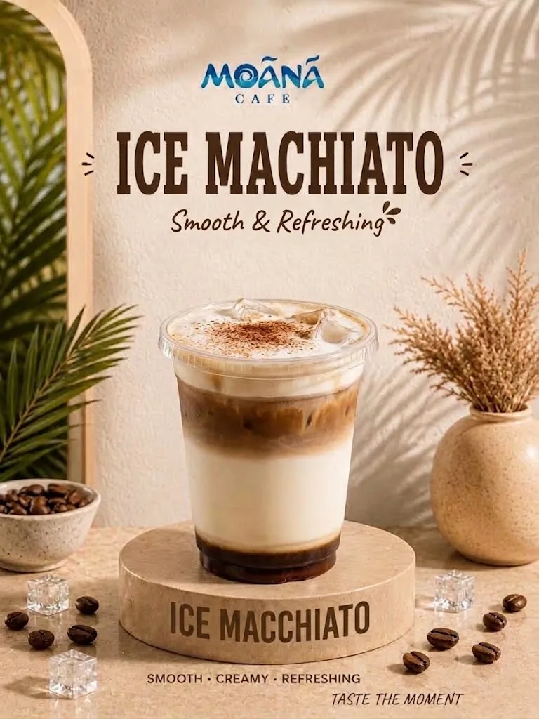 Iced Macchiato at Moānā Café