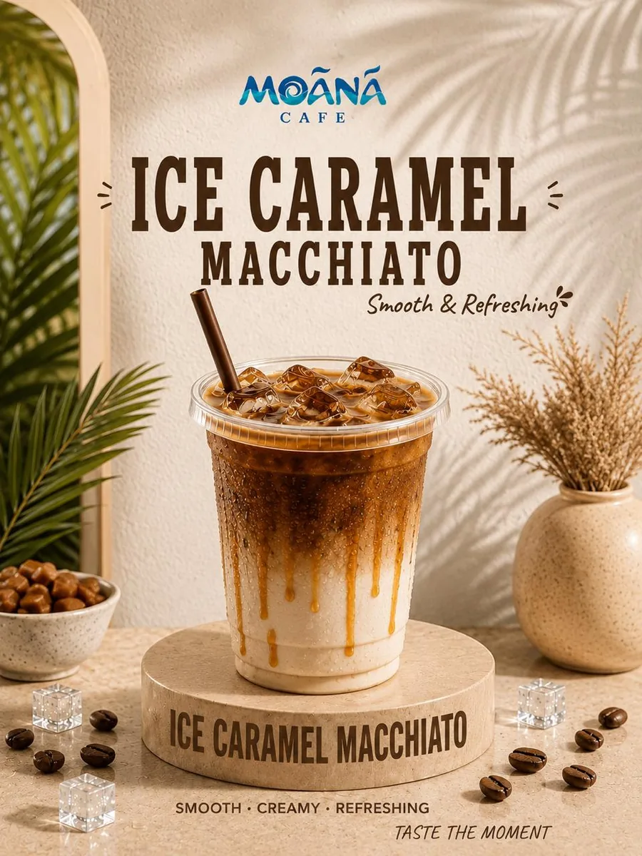 Iced Caramel Macchiato at Moānā Café