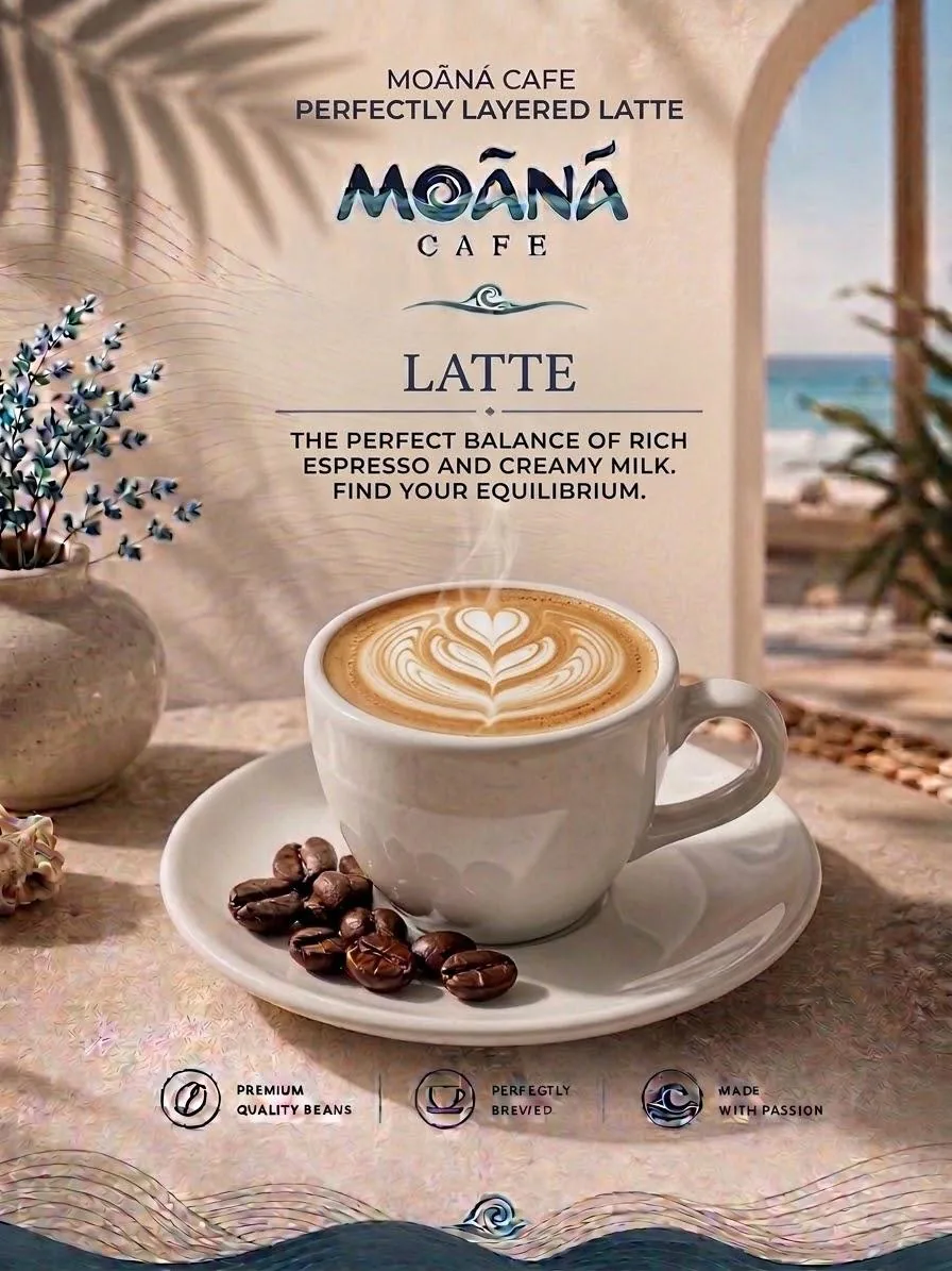Latte at Moānā Café