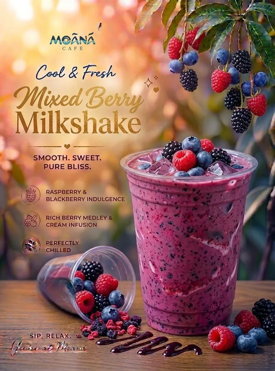 Mixed Berry Milkshake at Moānā Café