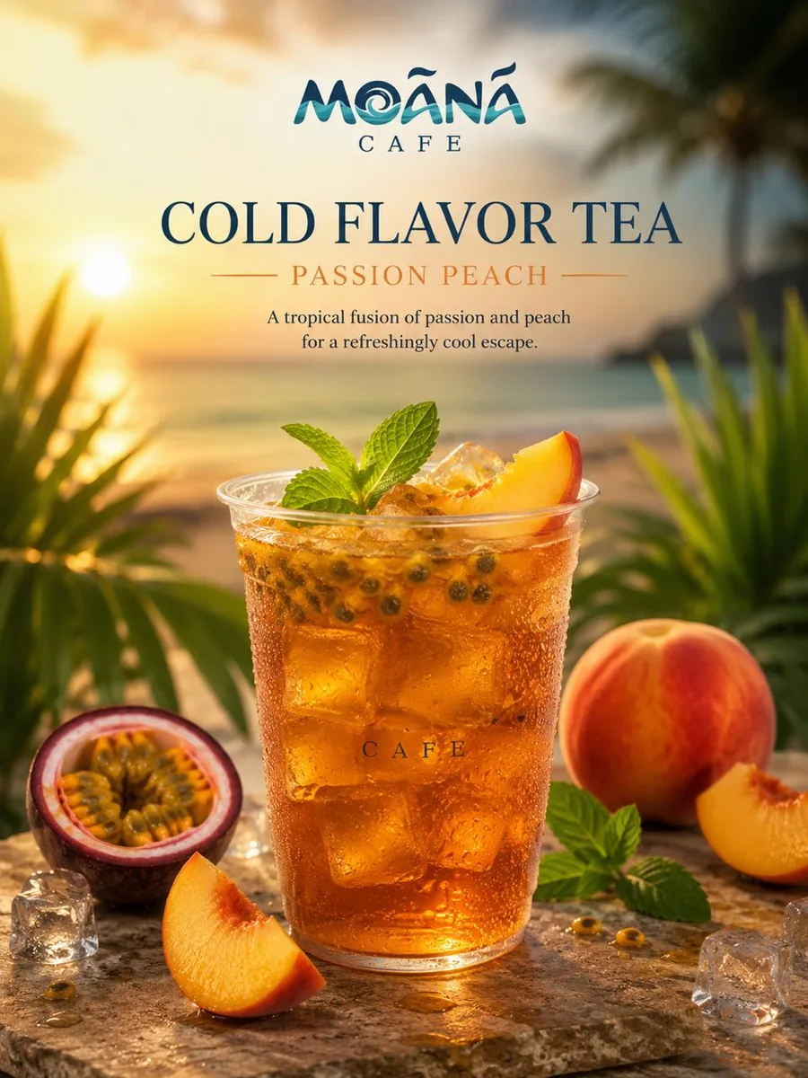 Passion Peach Cold Tea at Moānā Café
