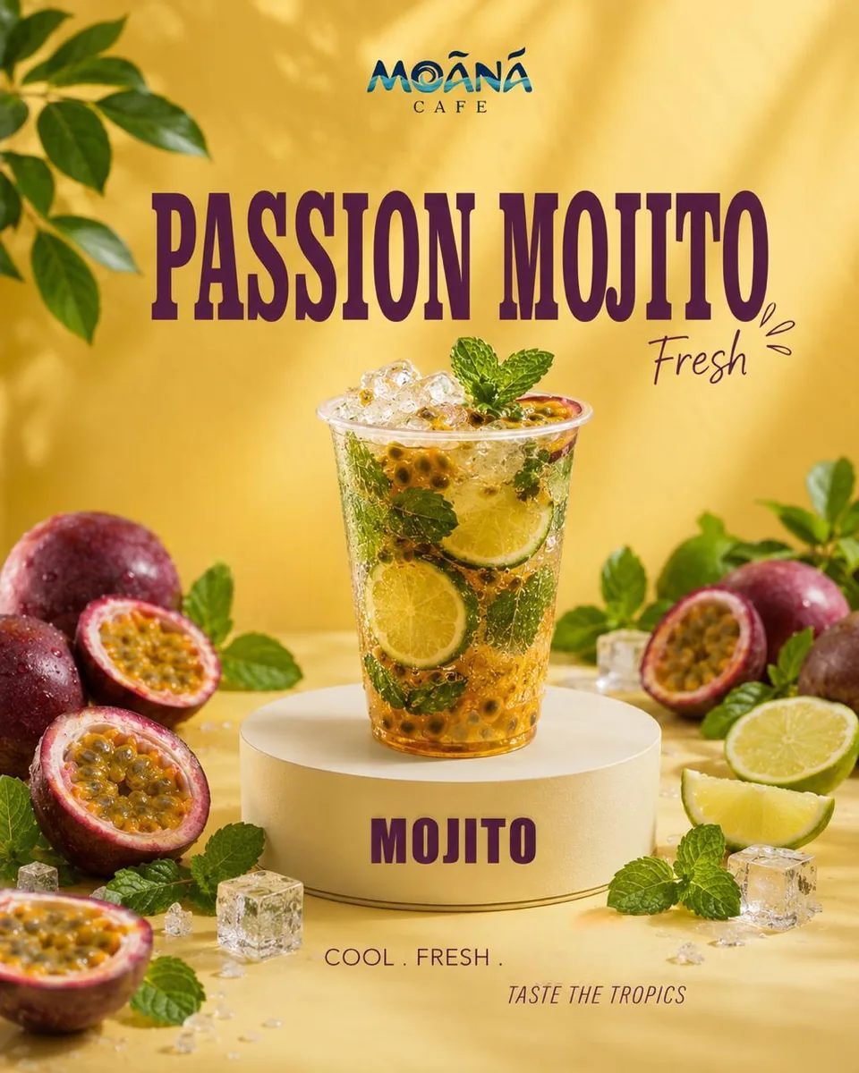 Passion Fruit Mojito at Moānā Café