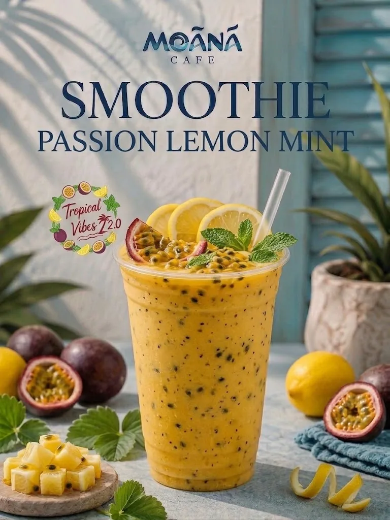 Passion Lemon Mint Smoothie at Moānā Café